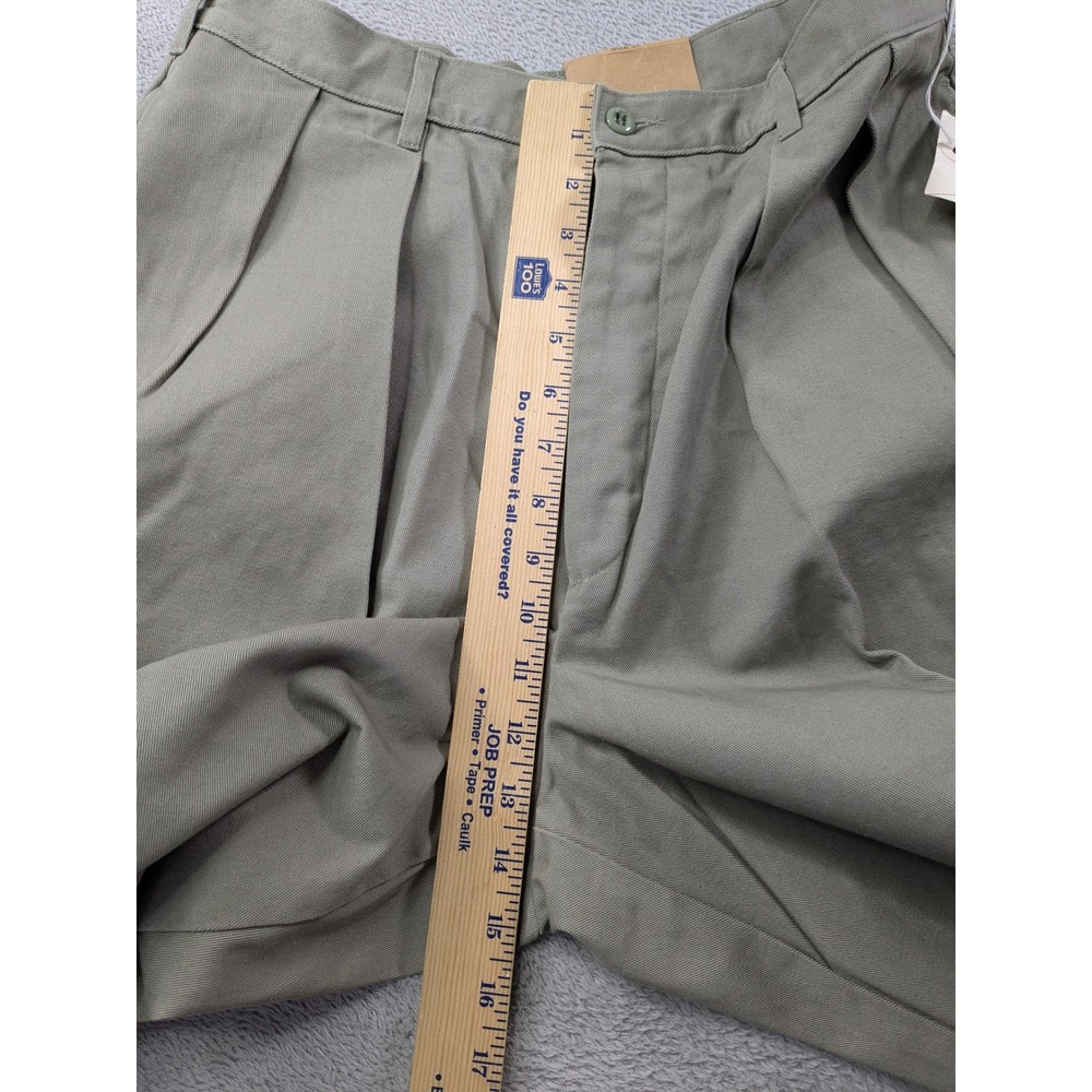 Vintage J.Crew Oarsman Pants Mens 33 Sage Olive Green Pleated Cuffed Made in USA - Picture 7 of 13